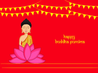 Illustration of background for Hindu Buddhism festival Buddha Purnima