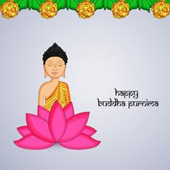 Illustration of background for Hindu Buddhism festival Buddha Purnima