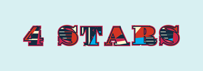 4 Stars Concept Word Art Illustration
