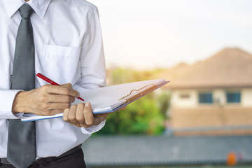 Man business salesman Sell house