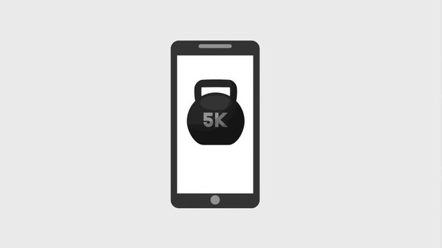 smartphone tracking fitness app healthy lifestyle animation
