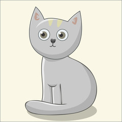 cute cat illustration vector for kids print