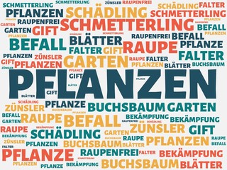 PFLANZEN - Bilder mit Wörtern aus dem Bereich Buchsbaumzünsler Schädling , Wort, Bild, Illustration