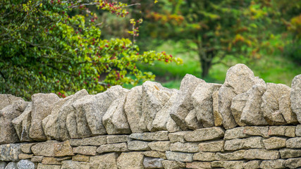 Iconic Cotswold dry stone walls, the Cotswolds, England