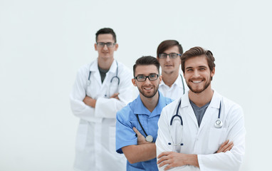 Fototapeta premium group of successful doctors .isolated on white