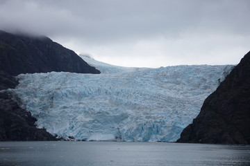 Fototapeta na wymiar Overlooking one of the many glaciers near Seward Alaska on the Kenai Peninsula