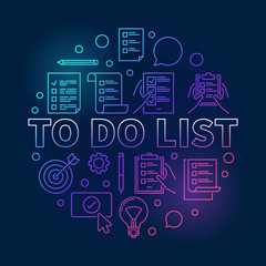 Fototapeta na wymiar To do list vector colored illustration made with checklist icons