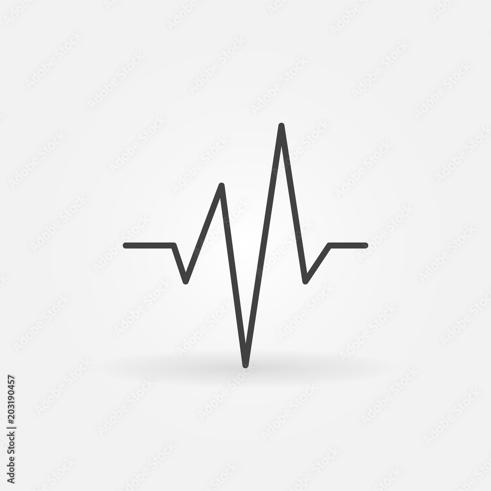 Poster heartbeat vector simple concept icon in thin line style