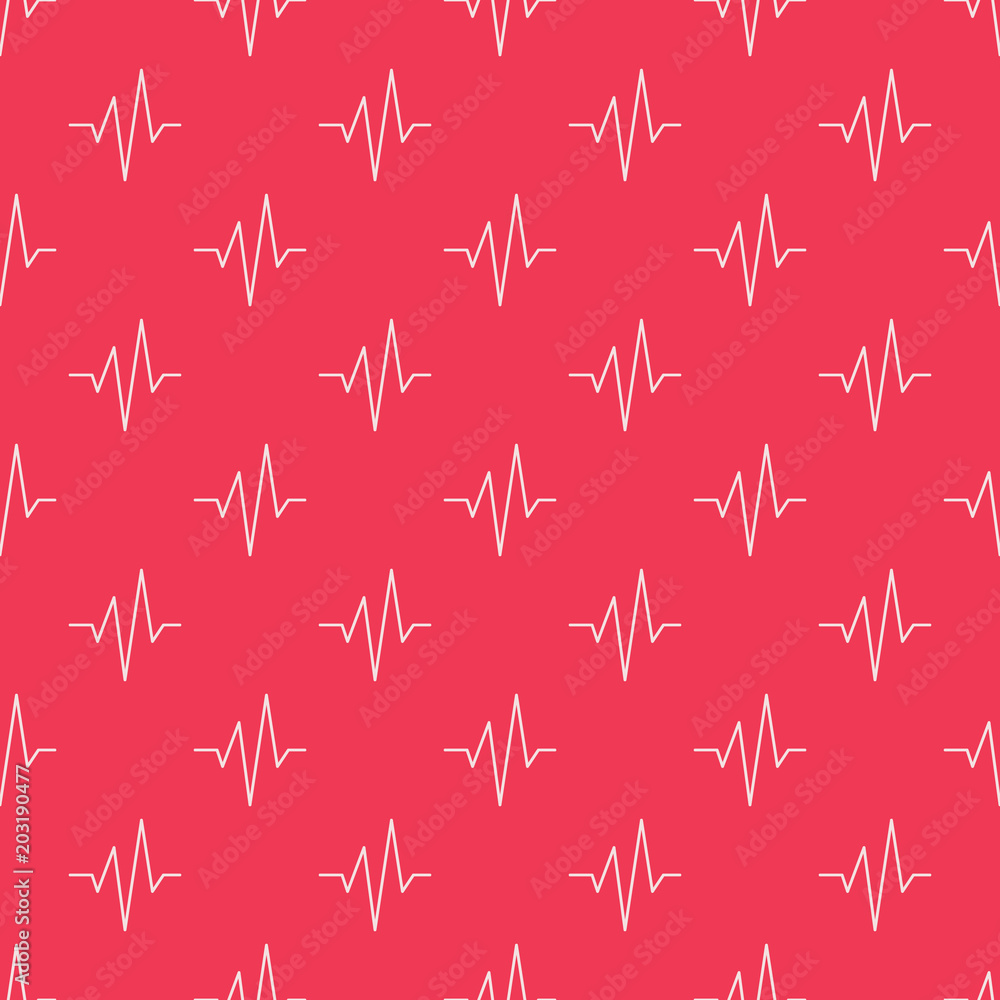 Poster pulse red vector seamless pattern