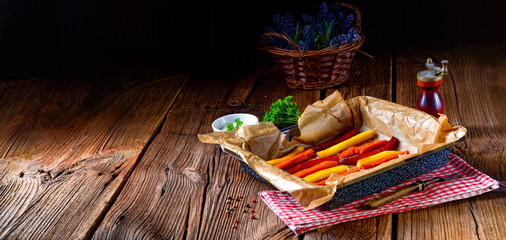 colorful vegetable fries from the oven
