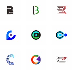 b, c, bc, cb letter logo design for website, art, symbol, and brand