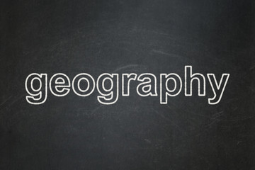 Obraz premium Studying concept: text Geography on Black chalkboard background