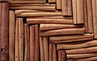 Cinnamon sticks closeup.