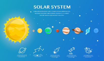Solar system infographic in universe concept. © Bluehousestudio