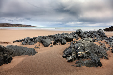 Strand auf Varanger an der Barentssee, Norwegen