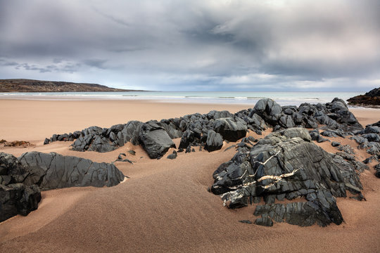Strand auf Varanger an der Barentssee, Norwegen