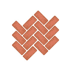 Brick, stone path, landscape design element, pathway cover, top view vector Illustration on a white background