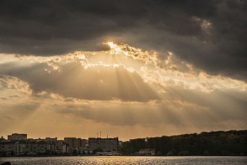 Beautiful sunlights in the sky