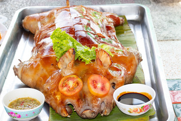 Roasted pork delicious.