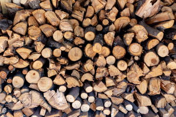 Firewood stacked, background, texture