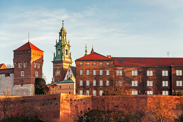 Obraz premium Wawel hill with royal castle in Krakow