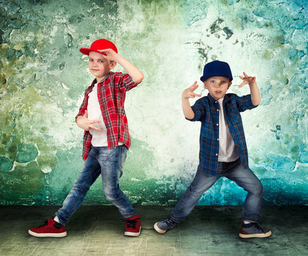 Two brothers dancing hip-hop .The cool kids.	