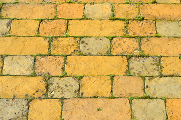 Fine texture of the wall light yellow bricks. Background.