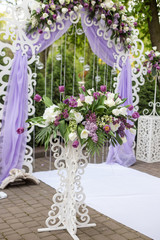 wedding decoration floral elements closeup,