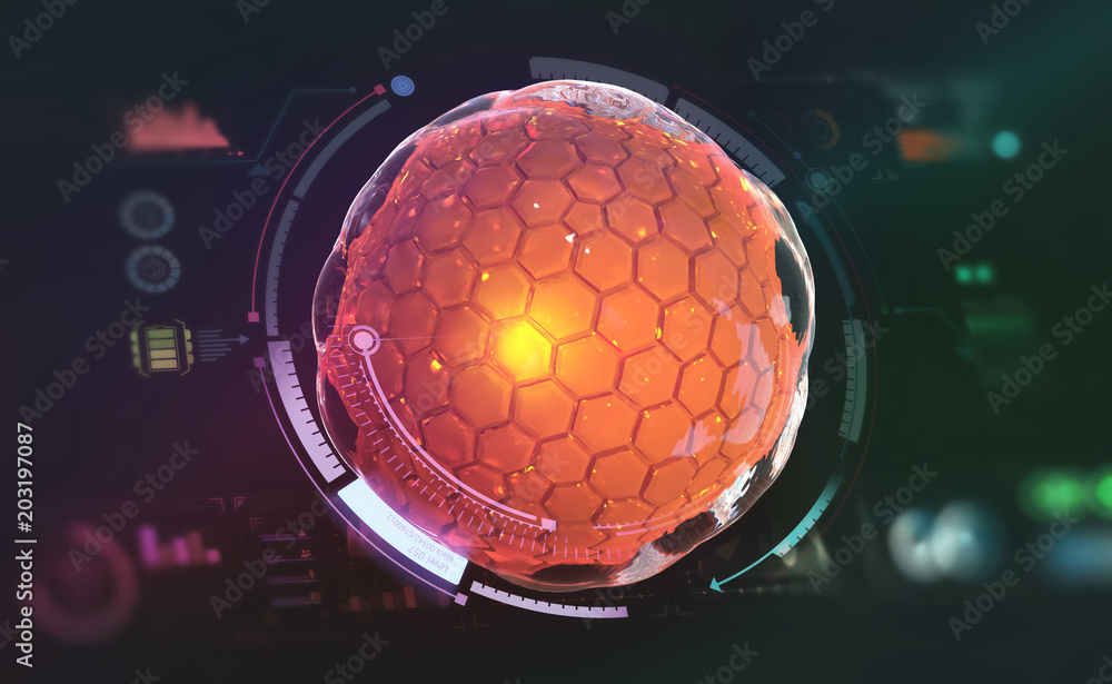 Leinwandbilder Artificial Intelligence. Creation of a computer brain. Digital neural networks. 3D illustration on a technological background