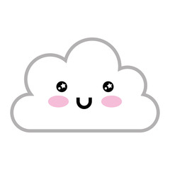 cute cloud kawaii character vector illustration design