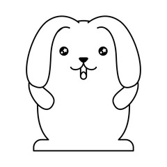 cute rabbit with floppy ears kawaii character vector illustration design