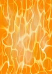Vivid yellow and orange fire background. Flames. Vector illustration. Vertical image