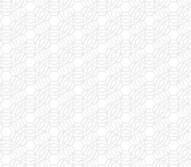 Geometric  floral seamless lace pattern. White paper effect. Arabic style background. Oriental ornament.  Vector design template for invitations, social media, textile, wallpapers, etc