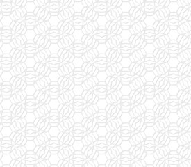 Geometric  floral seamless lace pattern. White paper effect. Arabic style background. Oriental ornament.  Vector design template for invitations, social media, textile, wallpapers, etc