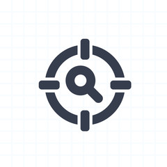 Target On Magnifier - Segment Icons. A professional, pixel-perfect icon.