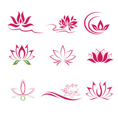 Fototapeta na wymiar lotus flower icons