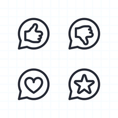 Ranking Notifications - Contour Icons. A set of 4 professional, pixel-perfect icons.