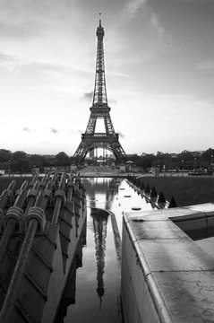 Eiffel tower. paris. france. White and black photography.
