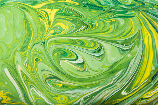 Abstract Green And Yellow Paint Color Background