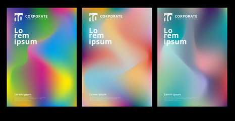 Fototapeta premium Abstract modern colorful gradient shapes composition cover set design.
