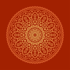 High Quality Vintage Decorative Oriental Mandala on Color Background . isolated Vector Elements