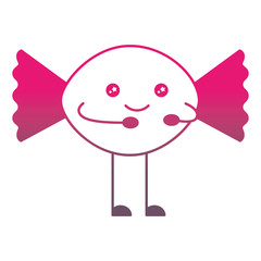 kawaii sweet candy smile cartoon vector illustration gradient color