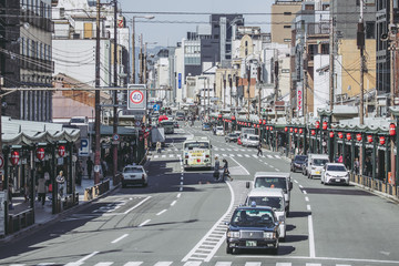 Naklejka premium Ruch drogowy w Kioto