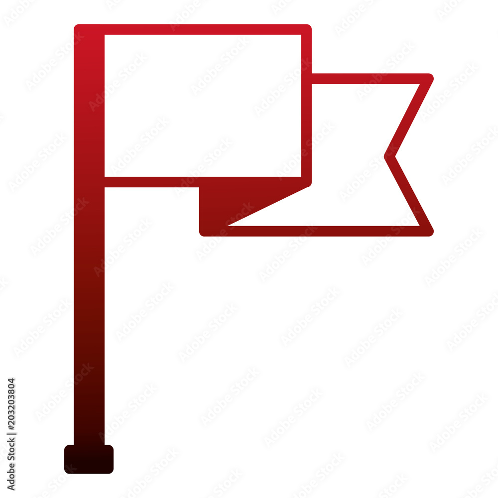 Poster gps navigation red flag mark vector illustration gradient color