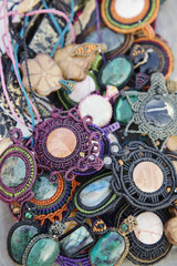 collection of natural stone handmade pendants