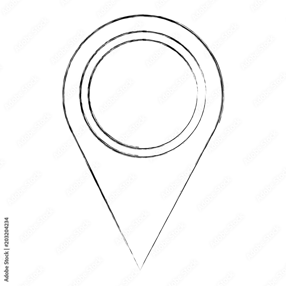 Poster navigation gps pointer map location vector illustration sketch