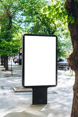 Blank mock up of vertical street poster billboard