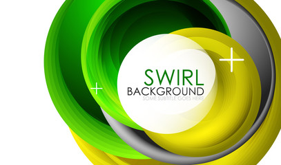 Spiral swirl flowing lines 3d vector abstract background