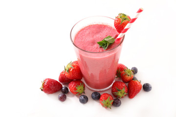 strawberry smoothie or milkshake