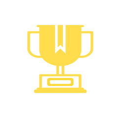 Trophy cup flat icon, Vector on white background